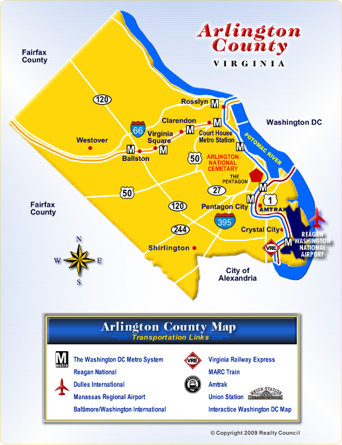 Map of Arlington County Virginia Communities