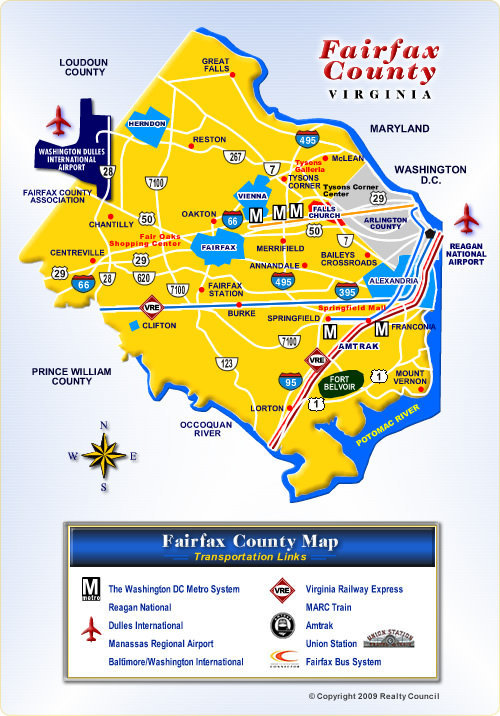 Map of Fairfax County Virginia Communities