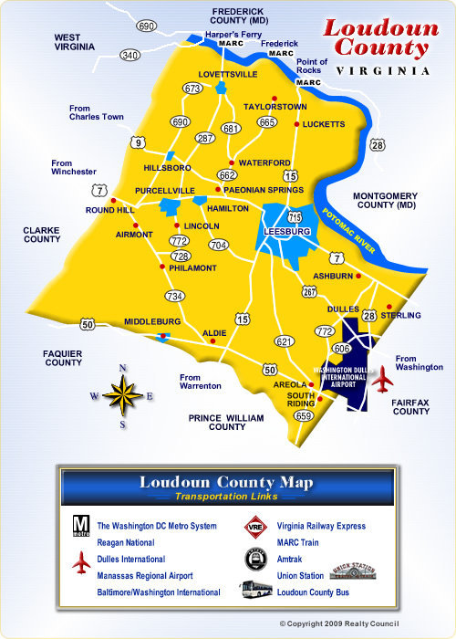 Map of Loudoun County Virginia Communities
