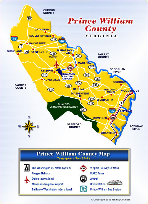 Map of Prince William County Virginia Communities